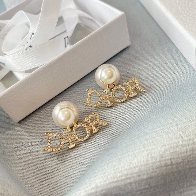 Dior飾品 迪奧經典熱銷款字母大小珠耳釘耳環  zgd1296